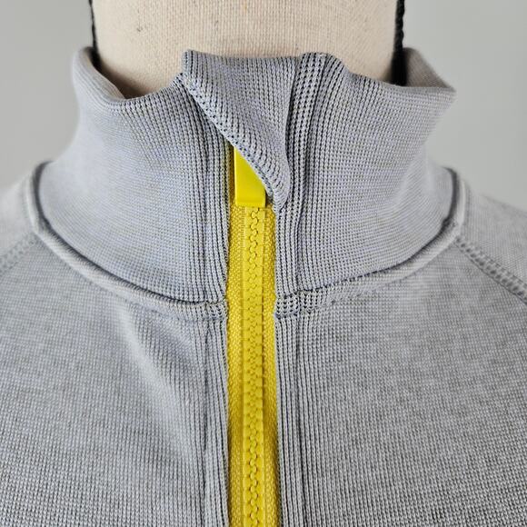 Fabletics Winnie Seamless Panel Track Jacket in Gray Yellow | Women's Small - Picture 2 of 16